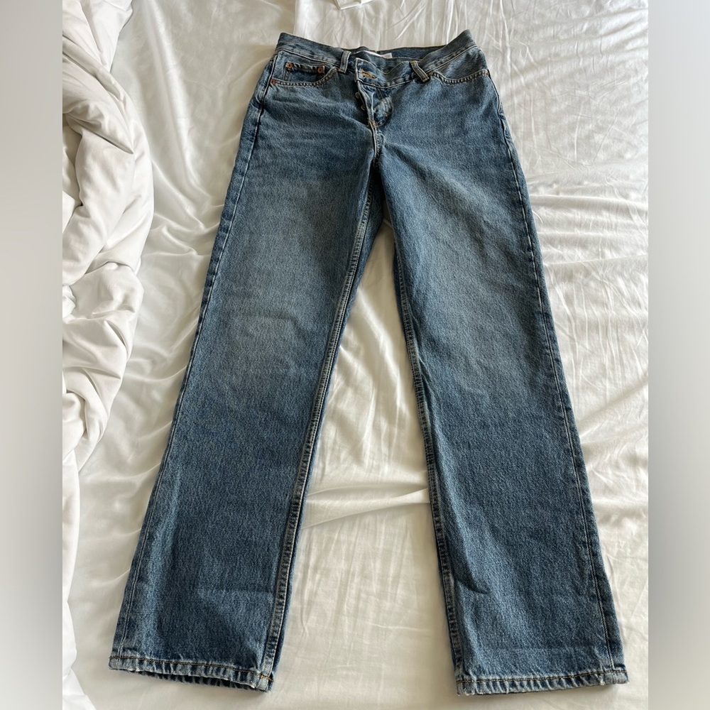 Top shop criss cross button dad jeans